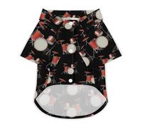 Drum Set Lightweight Dog Shirt Breathable Summer Clothes Casual Pet T-Shirts for Small Medium Large Dogs Cats