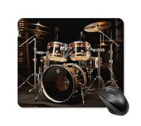Drum Set Mouse Pad Square Mice Mat Waterproof Computer Mousepad with Non-Slip Rubber Base Wireless Mice Pad for Laptop Office Home Personalized Gaming Mousepad 25 * 30cm