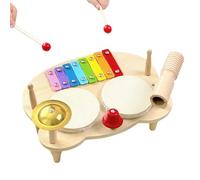 Drum Set - Multifunctional Wooden Percussion Musical Instrument Toy - Toy Drum for Boys - Christmas and Birthday for Boys and Girls for Practice and Board Game