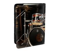 Drum Set Passport Holder for Travel,RFID Passport Cover Wallet PU Leather Passport Card Holder Case Cute Passport Protector for Women Men
