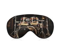 Drum Set Sleep Mask for Women Men, Soft Eye Mask with Adjustable Strap for Sleeping, Light Blocking Travel Blindfold for Nap Comfortable Eye Cover for Home Office