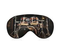 Drum Set Sleep Mask Light Block-Out Eye Mask for Side Sleeper Pressure-Free Soft Night Blindfold with Adjustable Strap Breathable Sleep Eye Cover for Travel