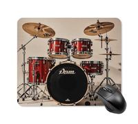 Drum Set-Standard Mouse Pad Square Mouse Mat Non-Slip Rubber Base Mousepad Wireless Mice Mat for Gaming, Office & Home, Waterproof Mouses Mats for Laptop/Desktop 25 * 30cm