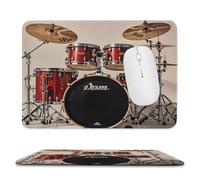 Drum Set-standard Mousepad Rectangle Mousepad Non-Slip Rubber Base MousePad with Stitched Edges Cute Computer MouseMat Gaming Mousepadfor Computer Laptop Office Decor 7.9"x9.4"
