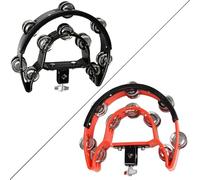 Drum Set Tambourine With Mounting Eye Bolt Half Moon Shape Hi-hat Tambourine Double Row Easy To Use Mountable