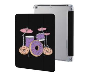 Drum Set with Donuts Printed Tablet Case Compatible with iPad Series Hard Translucent Back Protective Cover