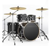 Drum Sets, Full Size Adult Drum Set with Cymbal Stands, Stool, Drum Pedal, Sticks, 5 drums 4 cymbals(E)