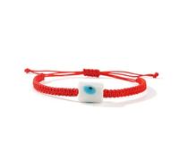 Drum Shaped Eye Glass Bead Adjustable Cotton Cord Jewelry for Women Summers Red Cord Malocchio Bead Bangle Eye Beaded Bangle