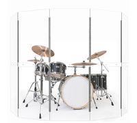 Drum Shield | Portable 5-Panel 2ft x5ft Acrylic Sound Barrier | Full-Length Stainless Steel Hinges | Drum Cage for Home, Church, Practice & Performances.