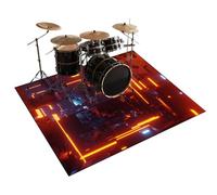 Drum Soundproof Floor Mat Drum Mats Soundproof Blanket Non Slip, Professional Drums Electric Rug Large Soundproof Carpet Floor Protection for Drummers Practice Drumming Drum Rugs 180 x 160 cm