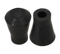Drum Stand Feet Tips Plastic, 2 Pack Floor Tom Bass Leg Rubber Replacement 8-10mm Diameter 20-37mm Length Black(PJ027)
