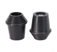 Drum Stand Feet Tips Plastic, 2 Pack Floor Tom Bass Leg Rubber Replacement 8-10mm Diameter 20-37mm Length Black(PJ021)