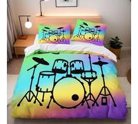 Drum Stand Super king Duvet Cover Sets 3D Printed Colorful Bedding Set Soft Brushed Microfiber Quilt Cover 260x220 cm with Zipper Closure for Teens and Adults with 2 Pillowcases y.395