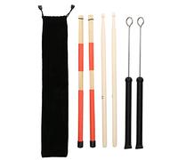 Drum Stick Brush Set, Jazz Retractable Metal Wire Drum Brush with 5A Bamboo Rod and 19 Beam Stick, Includes Plush Bag for Drum Set and Jazz Performance (Black)