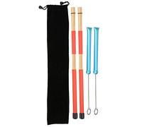 Drum Stick Brush Set, Retractable Metal Wire Jazz Drum Brush with 19 Beam Rod, Steel Percussion Accessories with Plush Carry Bag for Drum Set and Jazz Performance (blue drum brush)