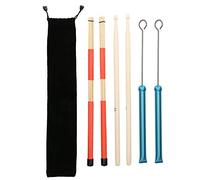 Drum Stick Brush Set, Retractable Metal Wire Jazz Drum Brush with 5A Bamboo Rod and 19 Beam Stick, Includes Plush Carry Bag for Drum Set and Jazz Performance (Blue)