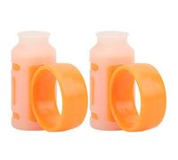 Drum Stick Control Clip for Beginner Drummers, 2 Pack Orange White | Finger position guide for correct habits, anti-slip grip for stick rotation, soft silicone prevents hand fatigue