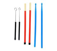 Drum Stick Nylon Portable Drumstick Accessory Set, Drum Stick Set with 2 Wire Brush and 2 Wood Drum Rod, Comfortable Grip Storage Bag for Rock Band and Classical Drummers,