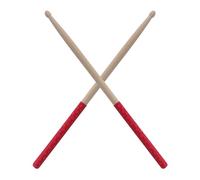 Drum Sticks 5A Wood Tip Drumstick, Antiskid Drum Sticks Maple Wood Drumsticks Triangular Tip with Non Slip Wrapped Handle for Musical Instrument Percussion (Red)
