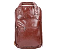 Drum Sticks Bag, Thickened PU Leather Drumstick Storage Backpack with Individual Pockets Shoulder Strap, Holds 8-10 Pairs Drum Stick Bag Container for Drummers Percussionists