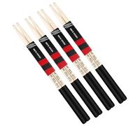 Drum Sticks for Drums, Natural Solid Wood丨Weight Balanced丨Non-Slip Grip, Live Performance & Drum Kit Practice Accessories, Percussion Drumsticks for Professional Beginner (4 Pairs, 5A)