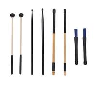 Drum Sticks Mallets Brushes Set 3-Piece Slick Grip Maple Wood - Professional Percussion Kit for Jazz Folk Performances 30cm/12Inch Ideal for Drummers All Levels