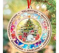 Drum Suncatcher Ornament - Christmas Tree Decor for Drummer Gifts - Boys, Girls, Teens