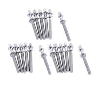 Drum Tension Rods Set Kit | 24 Pieces 5mm | Chrome | Drum Parts and Accessories | Stainless Steel | Snare Drum Bass Drum Tension Screws Hoops Rims Kit