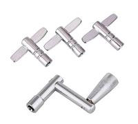 Drum Tuning Key Set 4 Pcs with 3 T-Style and 1 Z-Style Speed Wrench, 5.5mm Square Drive, Chrome-Plated Steel for Universal Drum Maintenance