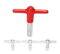 Drum Tuning Keys Set, 4 Pcs Metal T Handle Drum Key with Silicone Cover - Sturdy Construction, Smooth Operation, Essential for Drummers (Red)