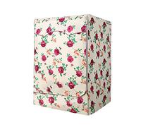 Drum Waterproof Sunscreen Washing Machine Cover, Silver Printing, Suitable for All Models of Brand Washing Machines (Rose,L)