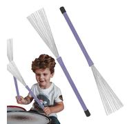 Drum Wire Brushes, Percussion Retractable Brush Stick, Rods Drum Sticks Brush with Comfortable Rubber Handles, 1 Pair Wire Percussion Brushes for Jazzes Music Lovers