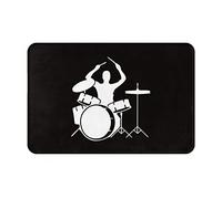 Drummer Anti-Slip Rectangular Rubber Door Mats,Indoor Outdoor Carpet Entrance Mats,Perfect for High Traffic Areas in The Home15.7x23.6in