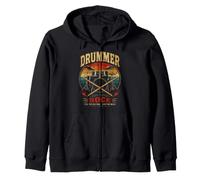 DRUMMER BORN TO PLAY ROCK FEEL THE RHYTHM Drummers Zip Hoodie