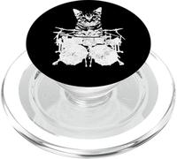Drummer Cat Kitten Drumming Drums PopSockets PopGrip for MagSafe