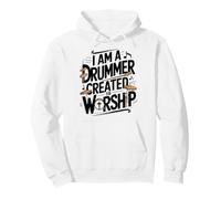 Drummer Created to Worship Christian Faith Pullover Hoodie