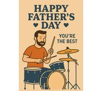 Drummer Dad | Squared Grid Notebook: format A5 | 100 Pages | Glossy Cover | Perfect Gift for Father's Day