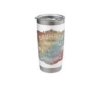 Drummer Destroying Silence Vintage Steampunk Percussion Stainless Steel Insulated Tumbler
