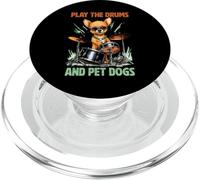 Drummer Dog Play The Drums Pet Dog Drumming Drums Percussion PopSockets PopGrip for MagSafe