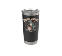 Drummer Drum Set Dinosaur T-Rex Vintage Drummersaurus Stainless Steel Insulated Tumbler