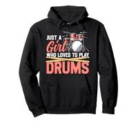 Drummer Drum Set Girl Just A Girl Who Loves To Play Drums Pullover Hoodie