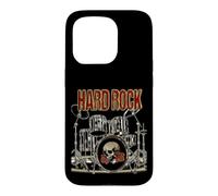 Drummer Drum Set Hard Rock Music Skull Motif Case for iPhone 15 Pro