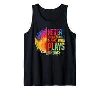 Drummer Drum Set Never Underestimate A Girl Who Plays Drums Tank Top
