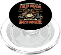 Drummer Drum Set Vintage Never Underestimate An Old Man Who PopSockets PopGrip for MagSafe