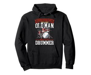 Drummer Drum Set Vintage Never Underestimate An Old Man Who Pullover Hoodie