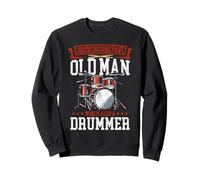 Drummer Drum Set Vintage Never Underestimate An Old Man Who Sweatshirt
