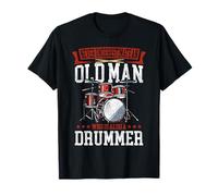 Drummer Drum Set Vintage Never Underestimate an Old Man Who T-Shirt