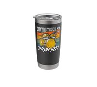 Drummer Drum Set Vintage Retro Did You Touch My Drum Set? Stainless Steel Insulated Tumbler