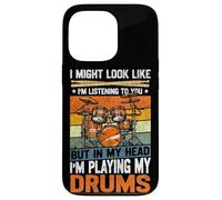 Drummer Drum Set Vintage Retro I Might Look Like I'm Case for iPhone 13 Pro