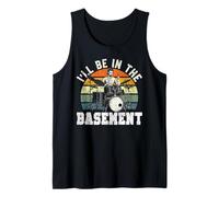 Drummer Drum Set Vintage Retro I'll Be in The Basement Tank Top
